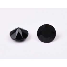 0408-Austria Chaton Round Stone, 6mm, Jet - 1 buc