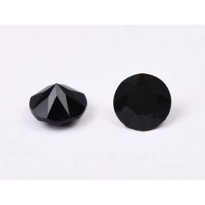 0409-Austria Chaton Round Stone, 7mm, Jet - 1 buc
