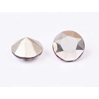 0410-Austria Chaton Round Stone, 6mm, Crystal Comet Argent Light Silver Foiled- 1 buc