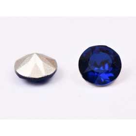0413-Austria Chaton Round Stone, 6mm, Dark Indigo Silver Foiled- 1 buc