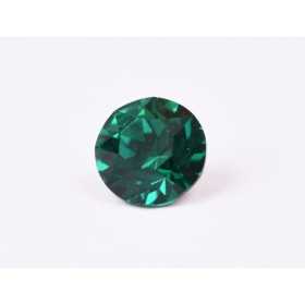 0559-Austria Chaton Round Stone, 7mm, Emerald Silver Foiled - 1 buc