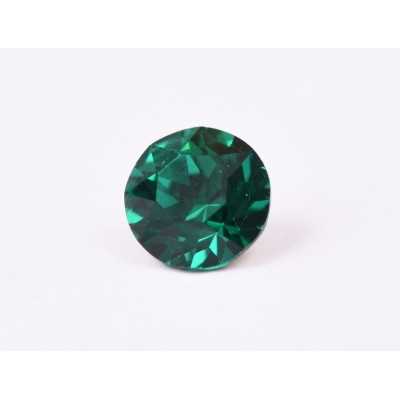 0559-Austria Chaton Round Stone, 7mm, Emerald Silver Foiled - 1 buc