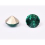 0417-Austria Chaton Round Stone, 7mm, Emerald Silver Foiled - 1 buc