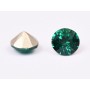 0559-Austria Chaton Round Stone, 7mm, Emerald Silver Foiled - 1 buc