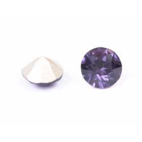 0569-Austria Chaton Round Stone, 7mm, Amethyst Silver Foiled - 1 buc
