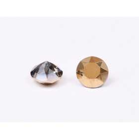 0423-Austria Chaton Round Stone, 6mm, Crystal Dorado Silver Foiled- 1 buc