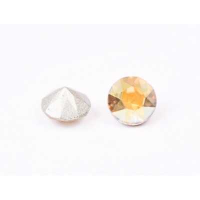 0426-Austria Chaton Round Stone, 6mm, Crystal Metallic Sunshine Silver Foiled- 1 buc