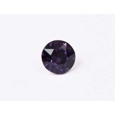 0579-Austria Chaton Round Stone, 6mm, Purple Velvet Silver Foiled- 1 buc