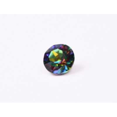 0580-Austria Chaton Round Stone, 6mm, Crystal Vitrail Medium Silver Foiled- 1 buc