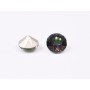 0580-Austria Chaton Round Stone, 6mm, Crystal Vitrail Medium Silver Foiled- 1 buc