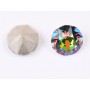 0580-Austria Chaton Round Stone, 6mm, Crystal Vitrail Medium Silver Foiled- 1 buc