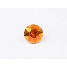 0583-Austria Chaton Round Stone, 6mm, Crystal Copper Silver Foiled- 1 buc