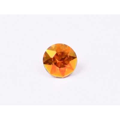 0583-Austria Chaton Round Stone, 6mm, Crystal Copper Silver Foiled- 1 buc