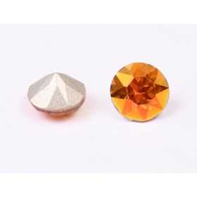 0430-Austria Chaton Round Stone, 6mm, Crystal Copper Silver Foiled- 1 buc