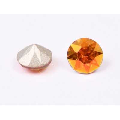 0430-Austria Chaton Round Stone, 6mm, Crystal Copper Silver Foiled- 1 buc