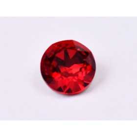 0590-Austria Chaton Round Stone, 6mm, Ruby Silver Foiled- 1 buc