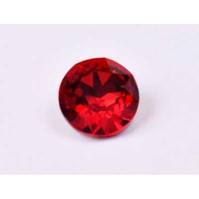 0590-Austria Chaton Round Stone, 6mm, Ruby Silver Foiled- 1 buc