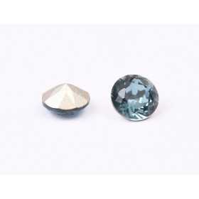 0437-Austria Chaton Round Stone, 6mm, Denim Blue Silver Foiled- 1 buc