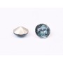 0438-Austria Chaton Round Stone, 7mm, Denim Blue Silver Foiled - 1 buc