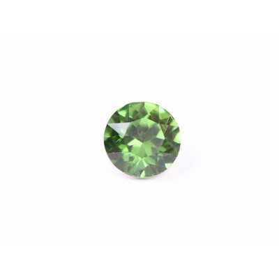0595-Austria Chaton Round Stone, 6mm, Fern Green Silver Foiled- 1 buc