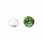 0444-Austria Chaton Round Stone, 7mm, Fern Green Silver Foiled - 1 buc