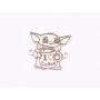 E1605 G Link Argint 925 "Yoda loves coffee" 12.5x11mm, 0.5mm 1 buc