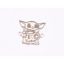 E1605 G Link Argint 925 "Yoda loves coffee" 12.5x11mm, 0.5mm 1 buc