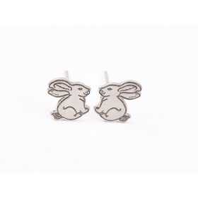 E1607 G Pereche cercei Ag 925 "Iepurasi" 8.5x8mm, 0.5mm 1 buc