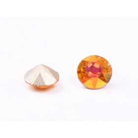 0449-Austria Chaton Round Stone, 6mm, Crystal Astral Pink Silver Foiled- 1 buc