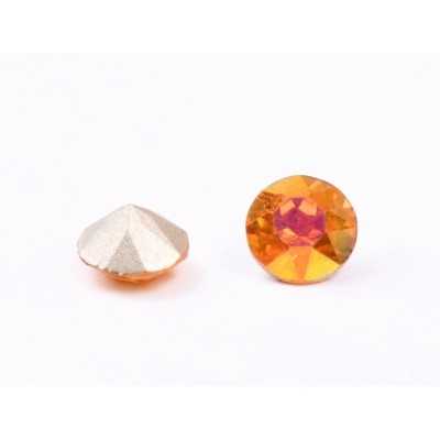 0449-Austria Chaton Round Stone, 6mm, Crystal Astral Pink Silver Foiled- 1 buc