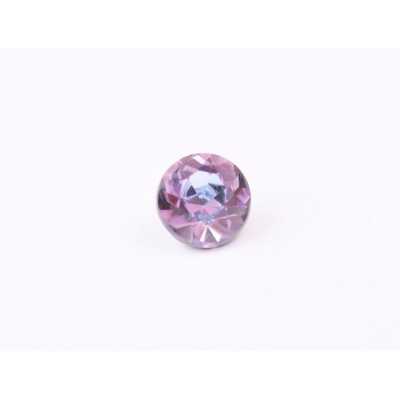 0610-Austria Chaton Round Stone, 7mm, Crystal Vitrail Light Silver Foiled - 1 buc