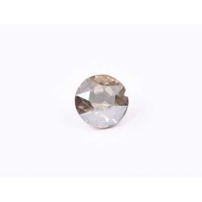 0611-Austria Chaton Round Stone, 6mm, Crystal Satin Silver Foiled- 1 buc