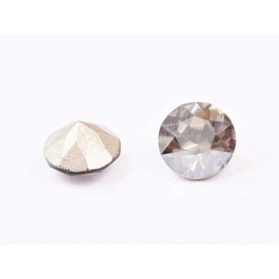 0453-Austria Chaton Round Stone, 6mm, Crystal Satin Silver Foiled- 1 buc