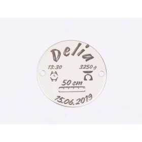 S132 - Serviciu de gravura personalizata banut cu datele de nastere - 1 buc