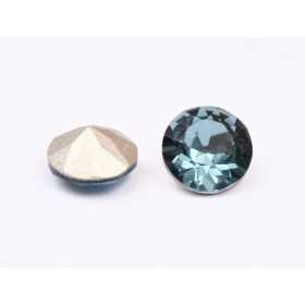 0462-Austria Chaton Round Stone, 6mm, Indian Sapphire Silver Foiled- 1 buc
