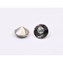 0626-Austria Chaton Round Stone, 6mm, Black Diamond Silver Foiled- 1 buc