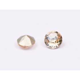 0464-Austria Chaton Round Stone, 6mm, Crystal Golden Shadow Silver Foiled- 1 buc