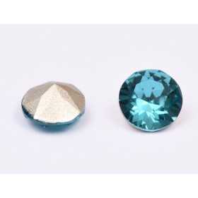 0467-Austria Chaton Round Stone, 6mm, Indicolite Silver Foiled- 1 buc
