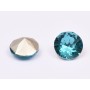 0630-Austria Chaton Round Stone, 6mm, Indicolite Silver Foiled- 1 buc