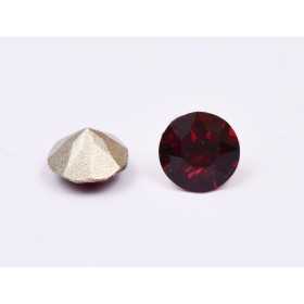 0470-Austria Chaton Round Stone, 6mm, Siam Silver Foiled- 1 buc