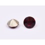 0637-Austria Chaton Round Stone, 7mm, Siam Silver Foiled - 1 buc