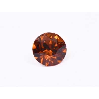 0650-Austria Chaton Round Stone, 6mm, Tangerine Silver Foiled- 1 buc