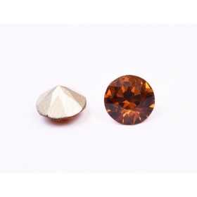 0481-Austria Chaton Round Stone, 6mm, Tangerine Silver Foiled- 1 buc