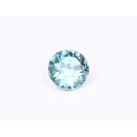 0651-Austria Chaton Round Stone, 6mm, Aquamarine Silver Foiled- 1 buc
