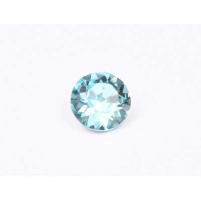 0651-Austria Chaton Round Stone, 6mm, Aquamarine Silver Foiled- 1 buc