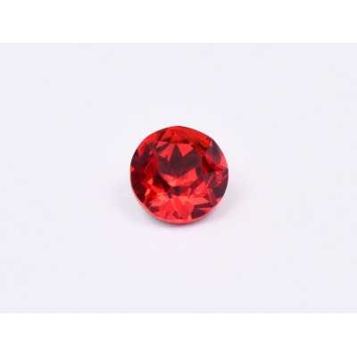 0655-Austria Chaton Round Stone, 6mm, Light Siam Silver Foiled- 1 buc