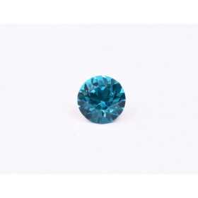0667-Austria Chaton Round Stone, 7mm, Dark Aquamarine Silver Foiled - 1 buc