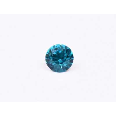 0667-Austria Chaton Round Stone, 7mm, Dark Aquamarine Silver Foiled - 1 buc