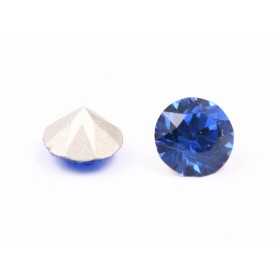 0668-Austria Chaton Round Stone, 7mm, Sapphire Silver Foiled - 1 buc