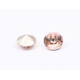 0669-Austria Chaton Round Stone, 7mm, Vintage Rose Silver Foiled - 1 buc